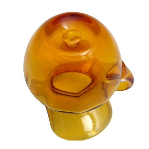 Rainbow Glass Hand Blown Amber Small Pitcher - Picture 6 of 6